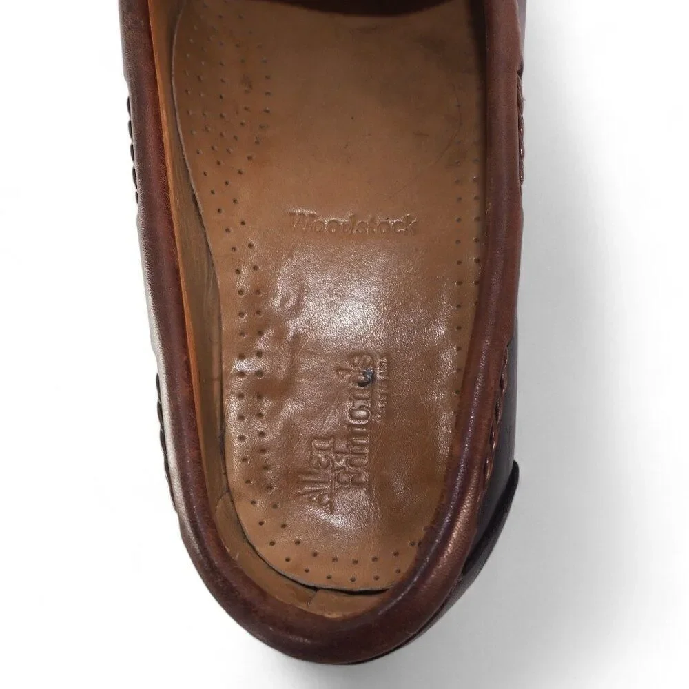 Allen Edmonds Woodstock Kiltie Leather Loafers Black Brown 47212 Men's 10E‎